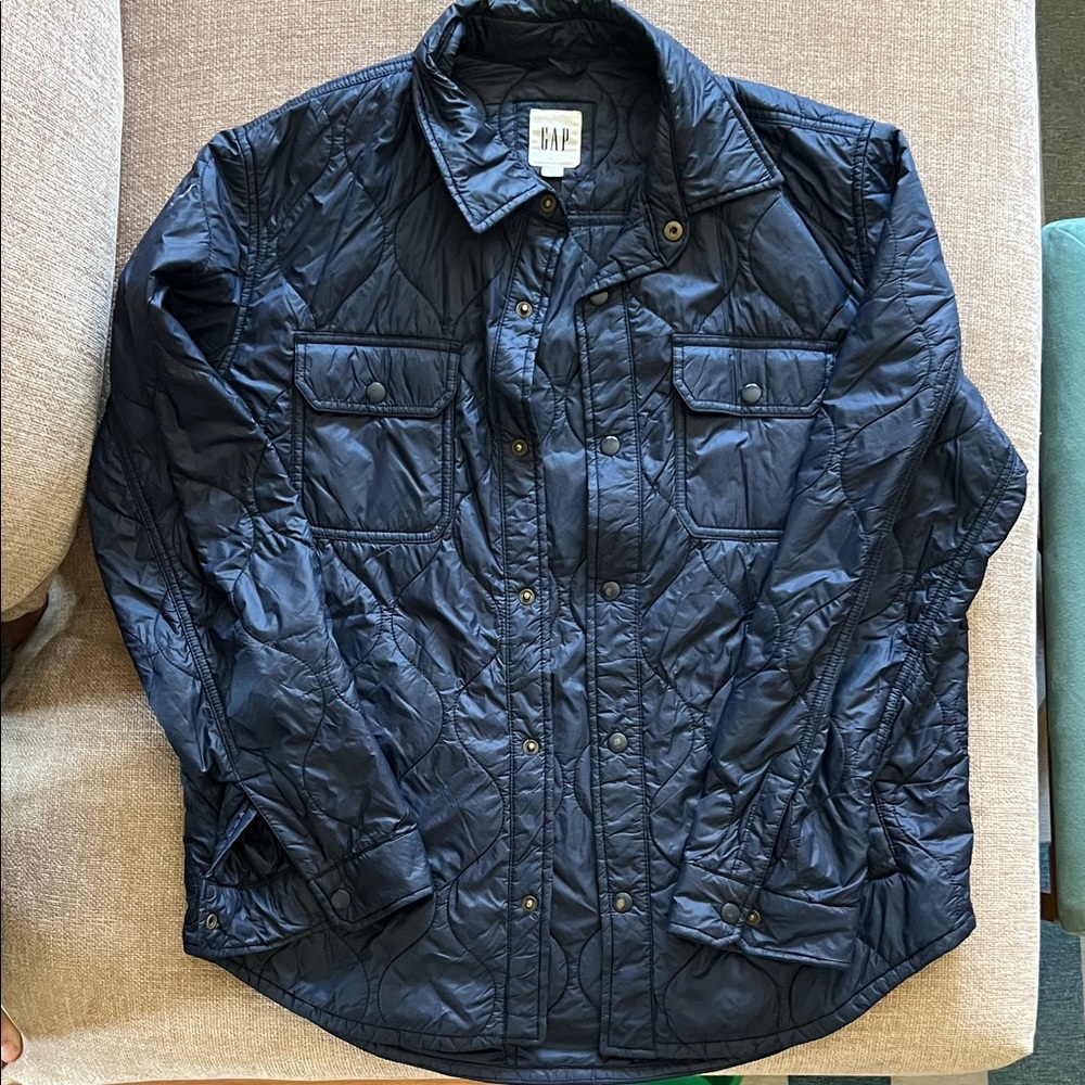 GAP Men's Quilted Dark Blue Shirt Jacket